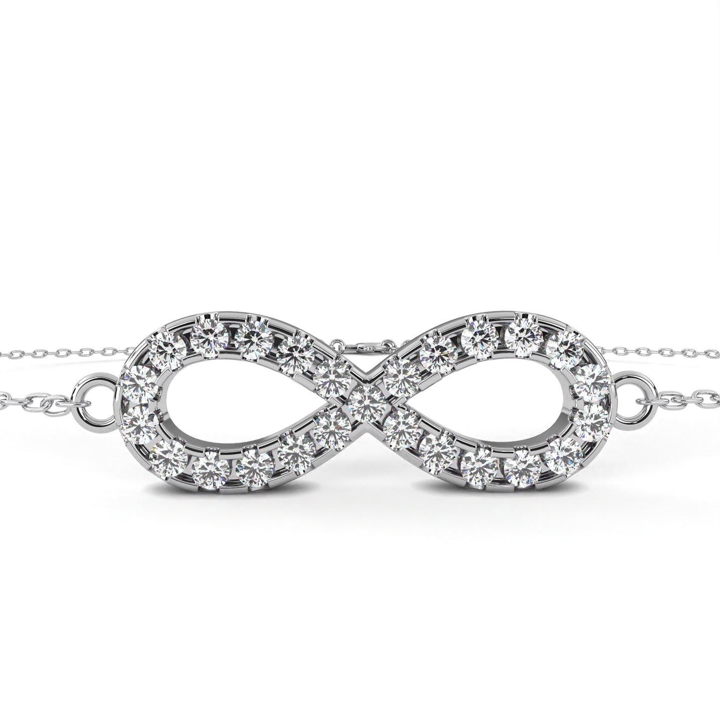 eternity halo lab grown diamond infinity bracelet