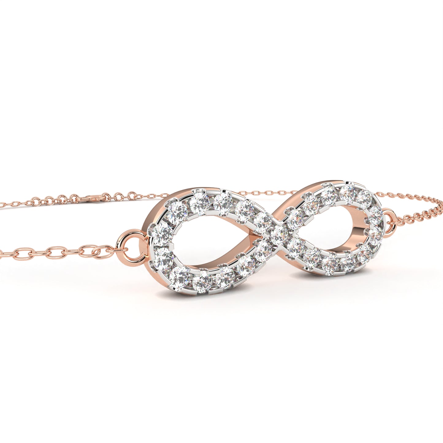eternity halo lab grown diamond infinity bracelet