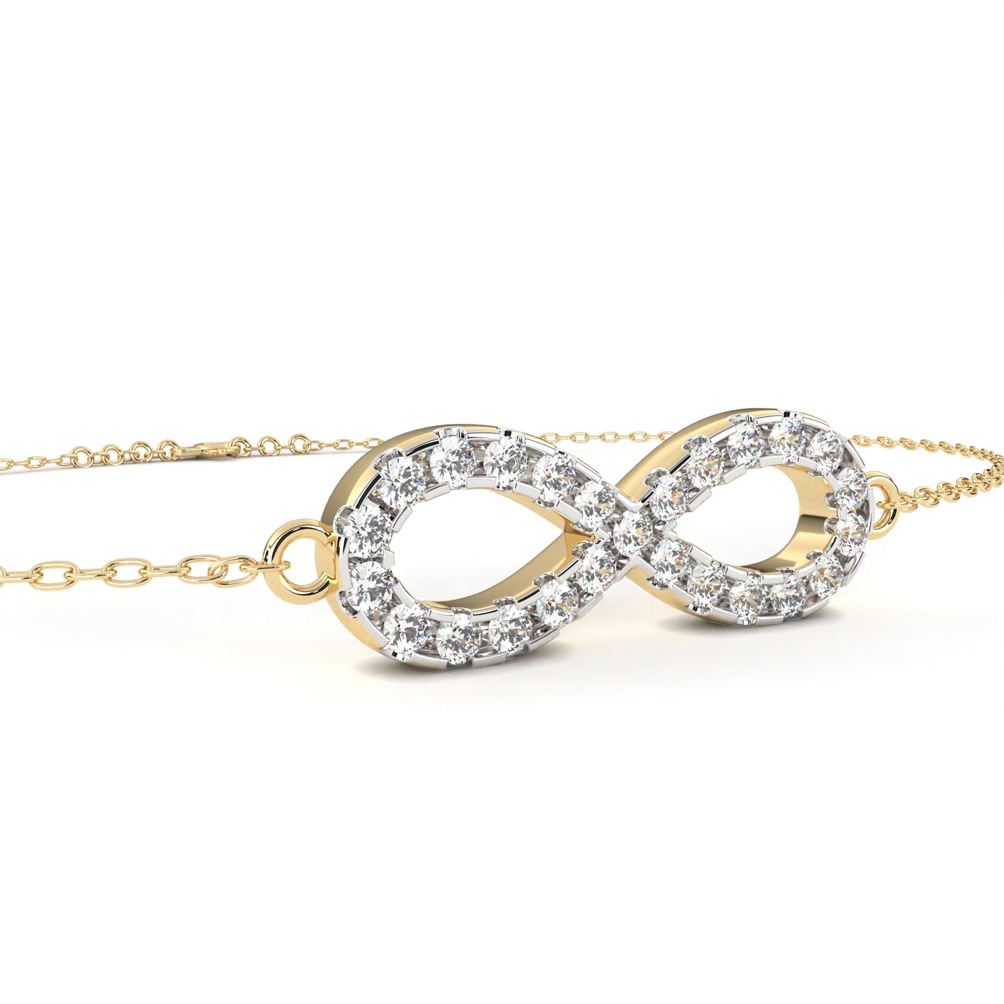 eternity halo lab grown diamond infinity bracelet