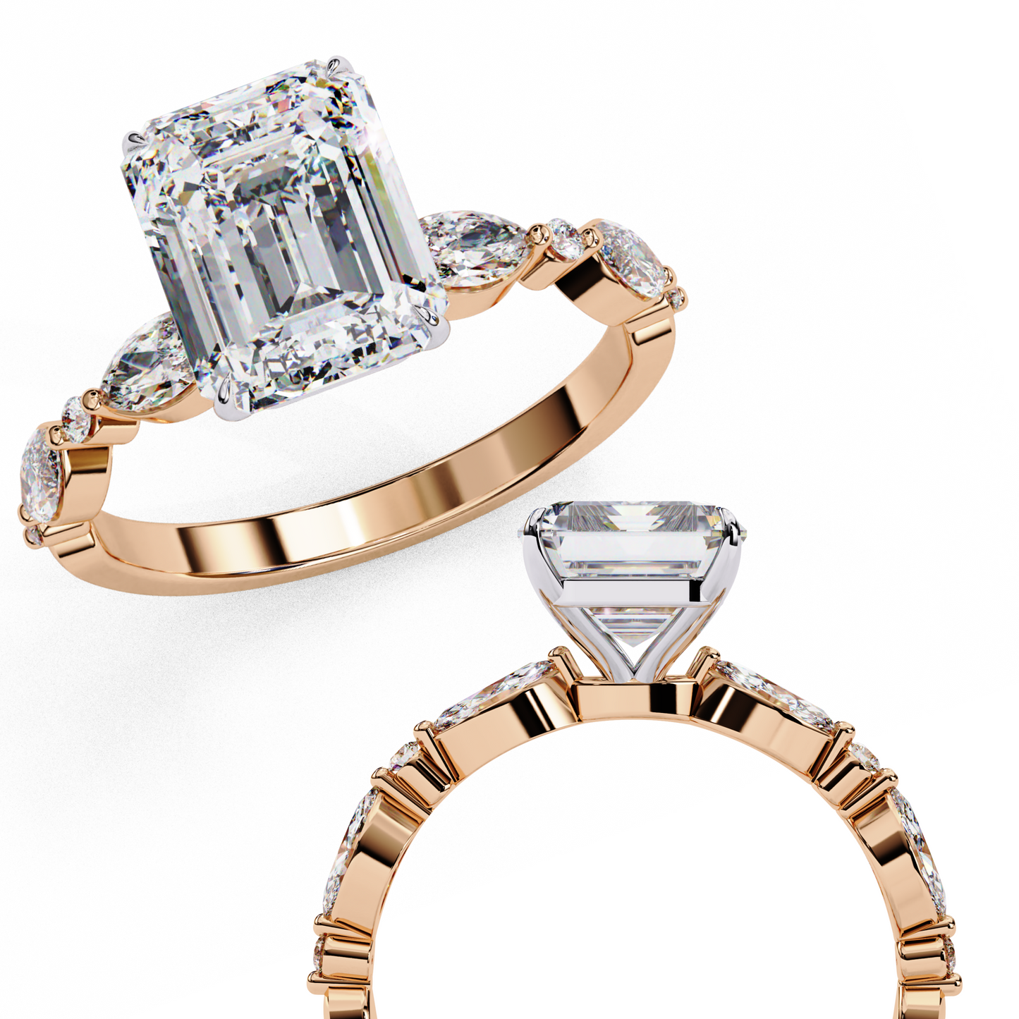seraphine emerald lab grown diamond ring