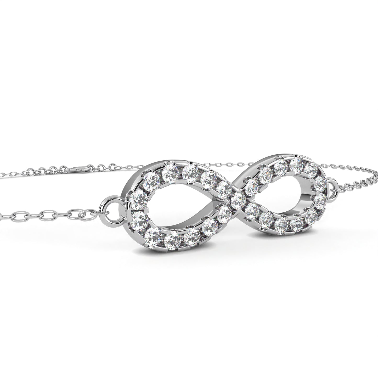 eternity halo lab grown diamond infinity bracelet