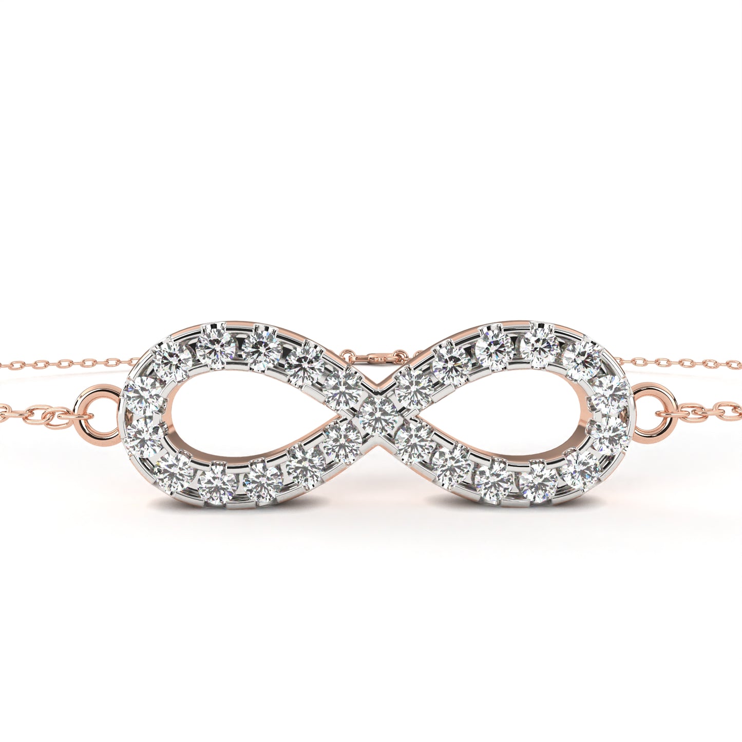 eternity halo lab grown diamond infinity bracelet