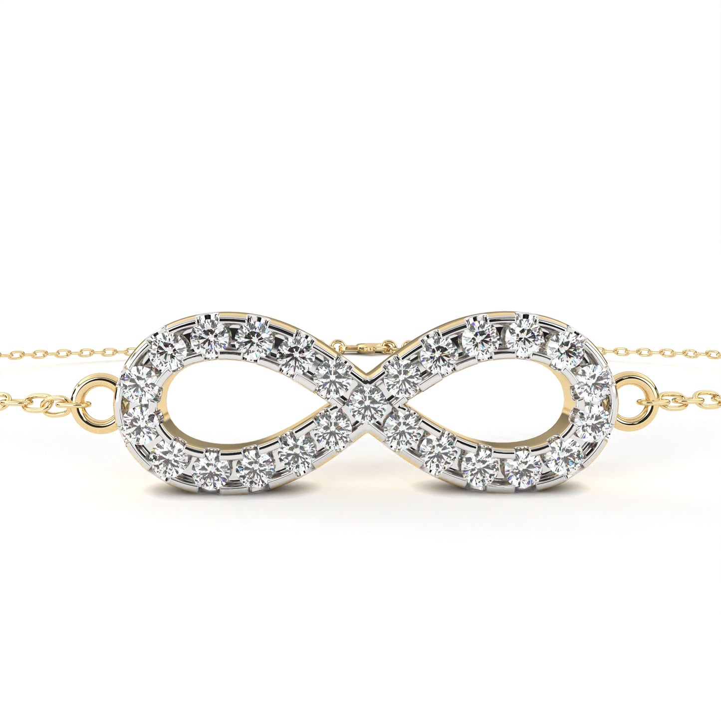 eternity halo lab grown diamond infinity bracelet