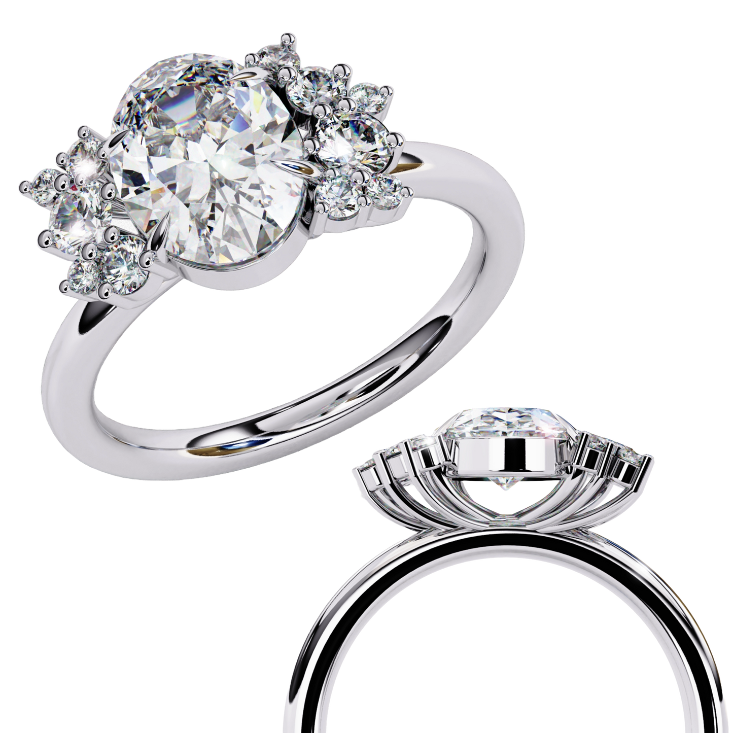 fleuris round lab grown diamond ring