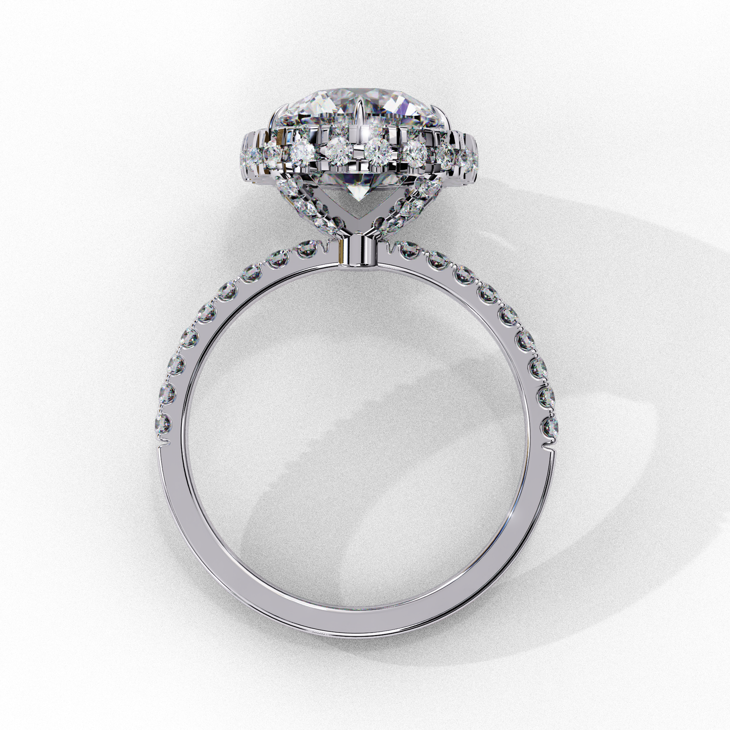crown jewel round lab grown diamond ring