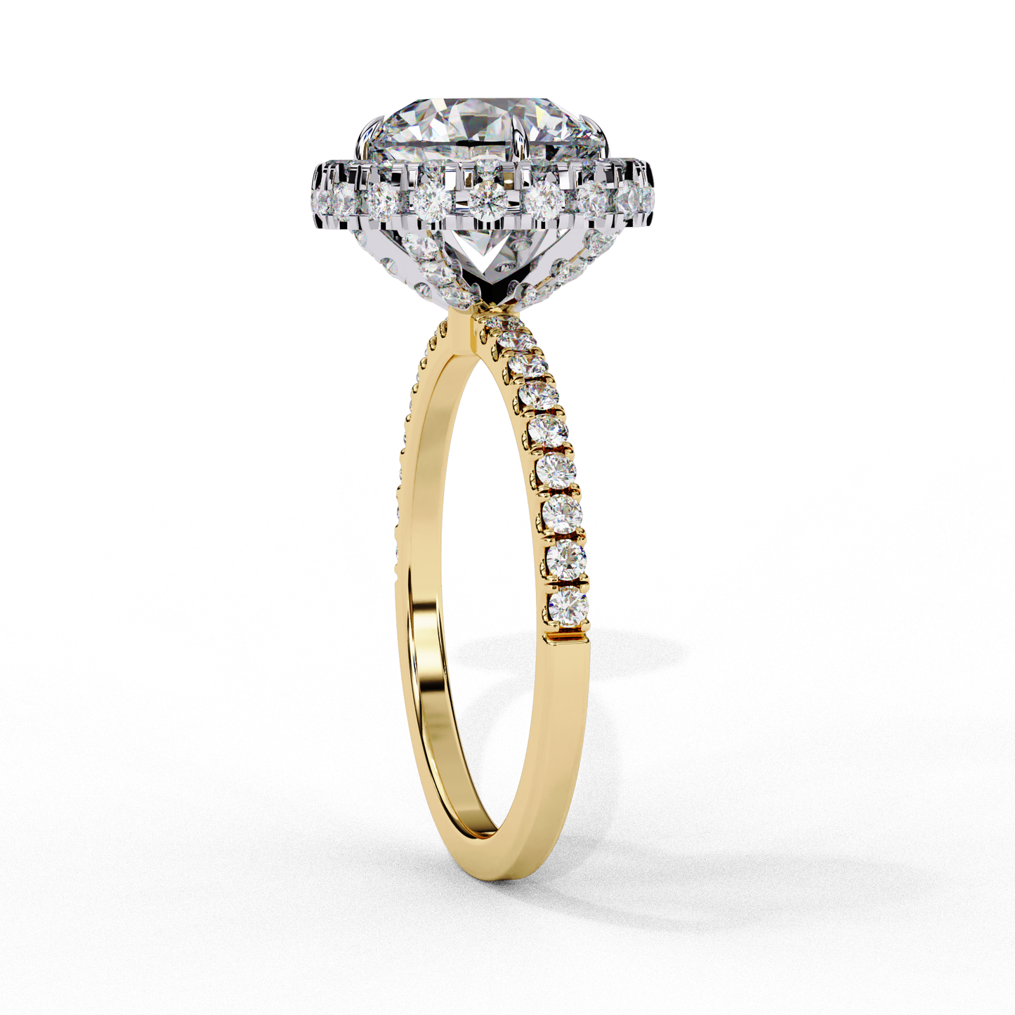 crown jewel round lab grown diamond ring