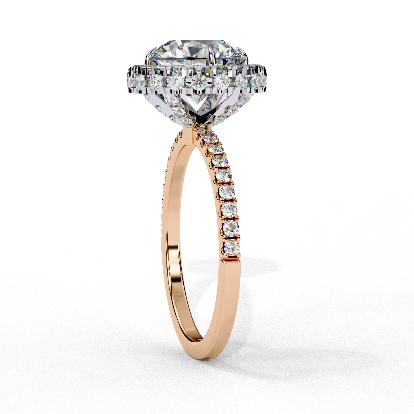 crown jewel round lab grown diamond ring