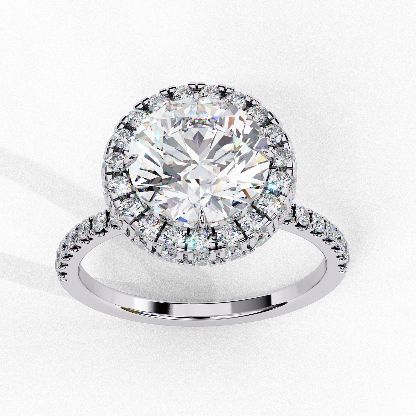 crown jewel round lab grown diamond ring