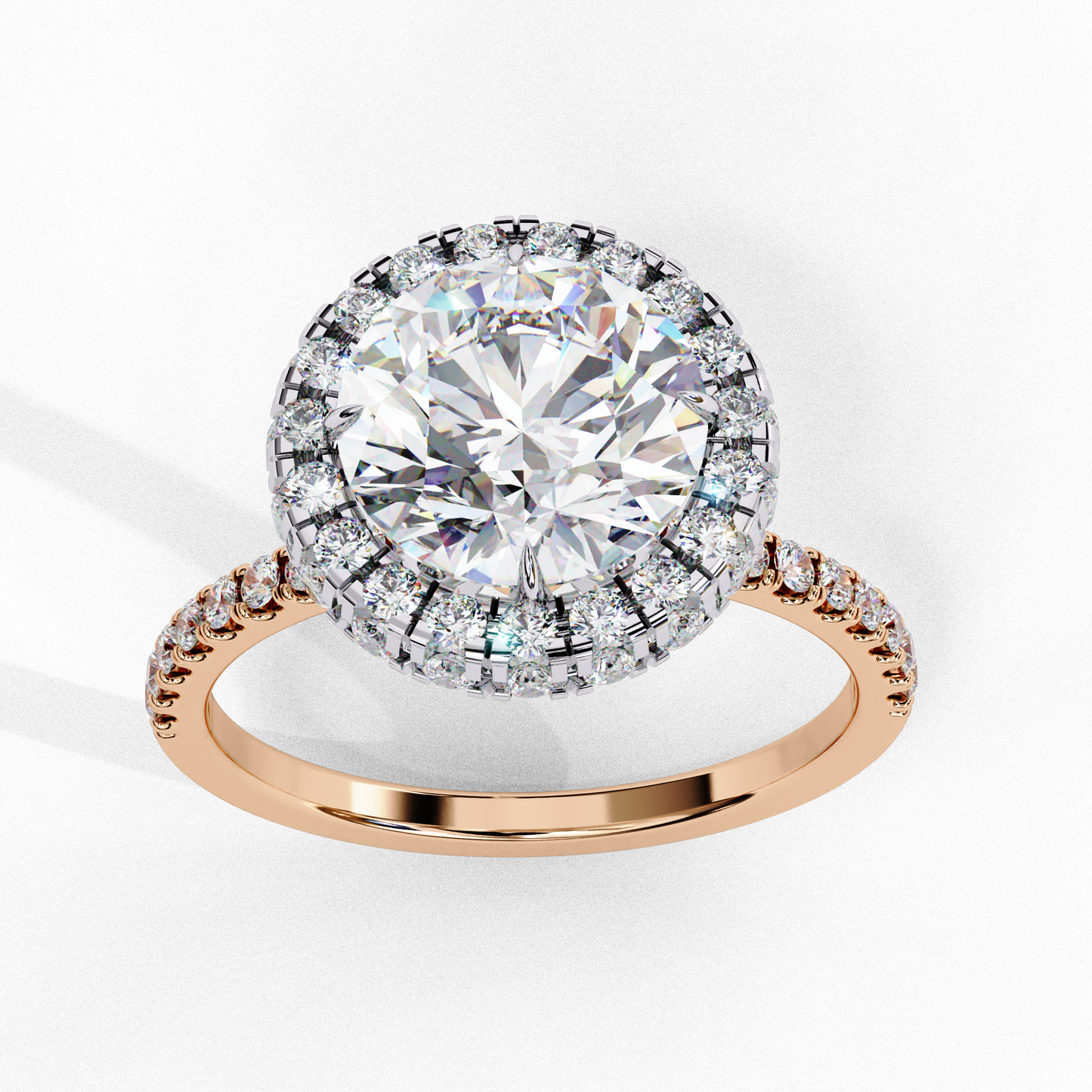 crown jewel round lab grown diamond ring