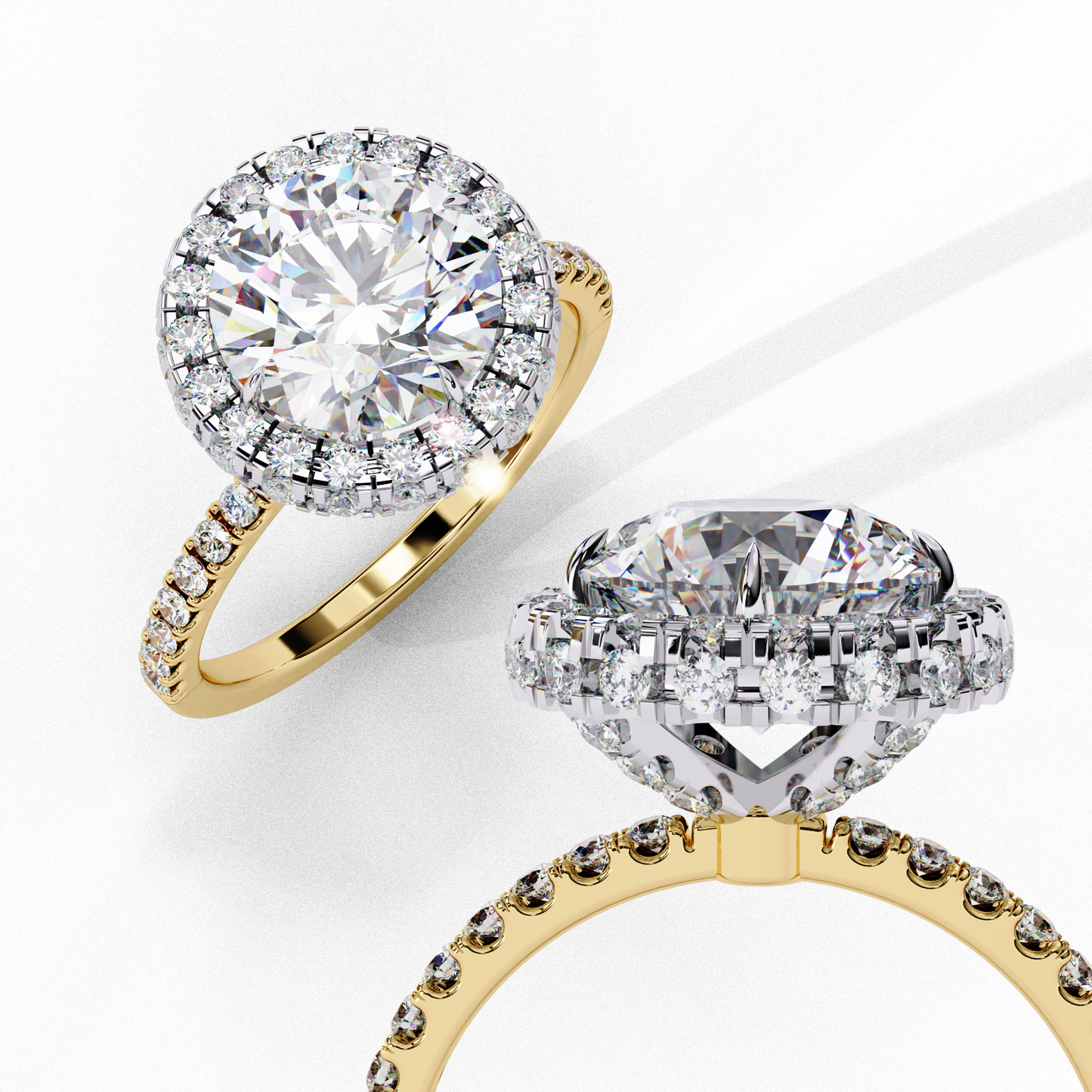 crown jewel round lab grown diamond ring