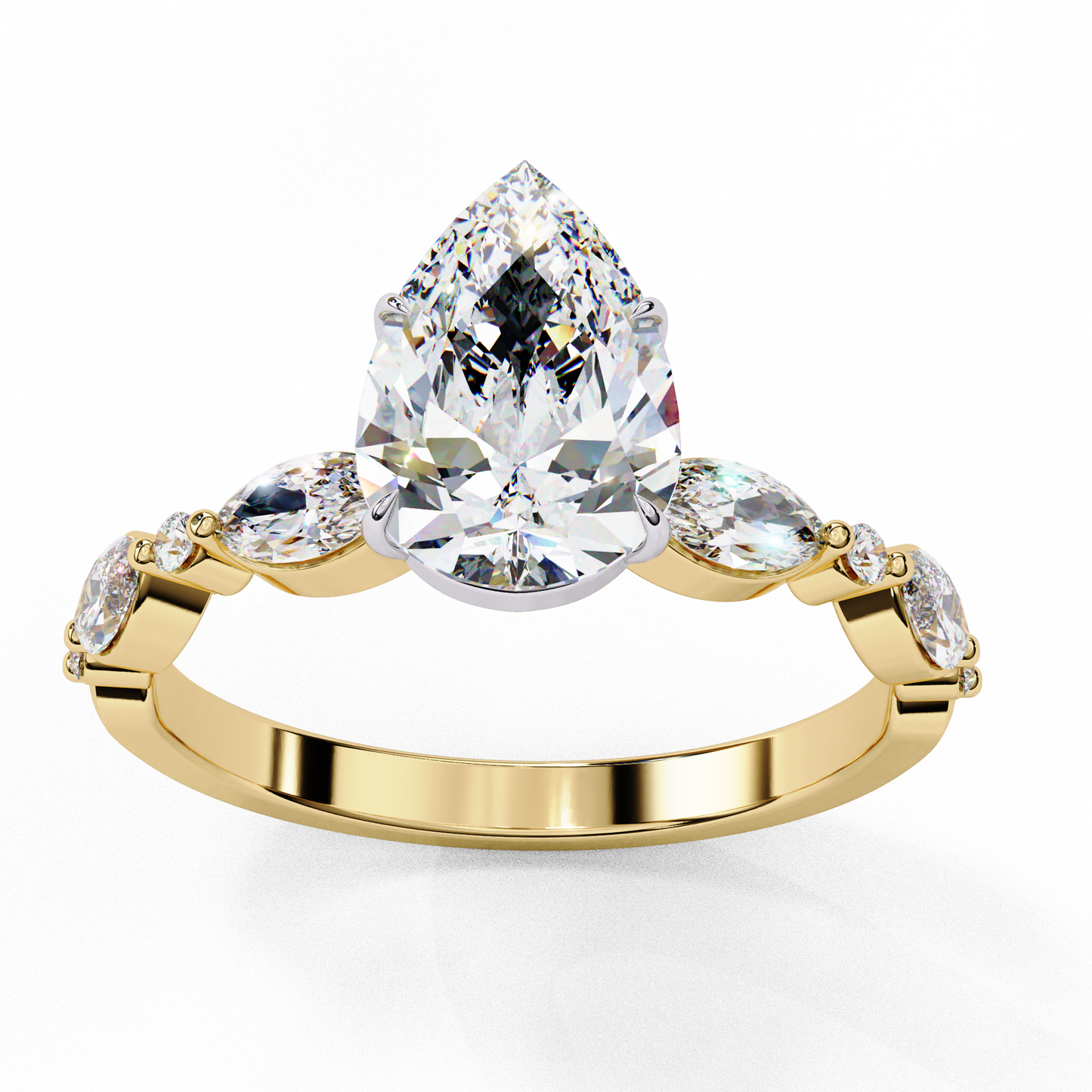 elara pear dewdrop ring