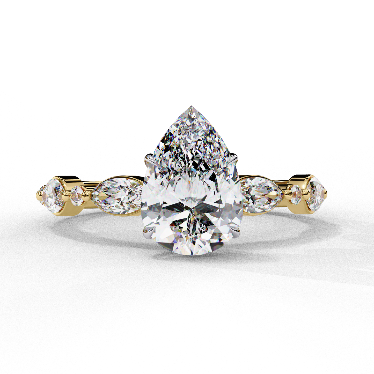 elara pear dewdrop ring