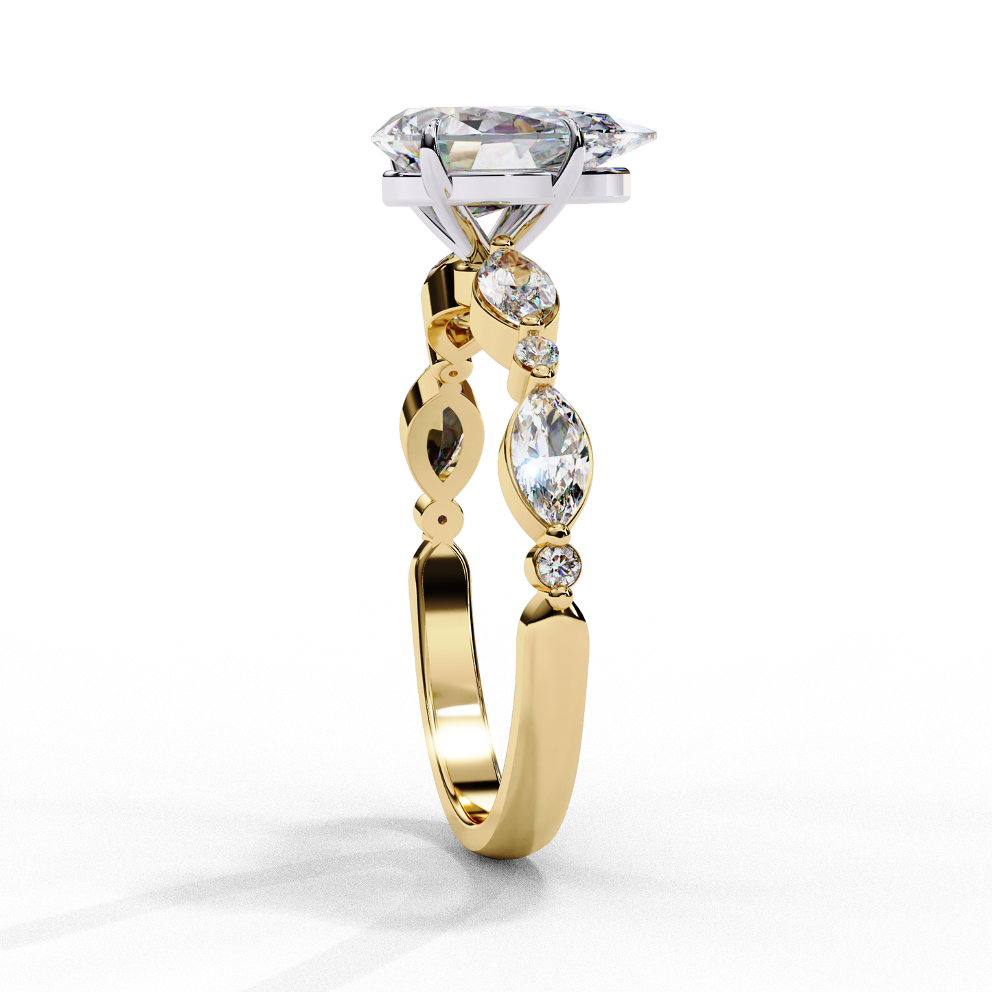 elara pear dewdrop ring
