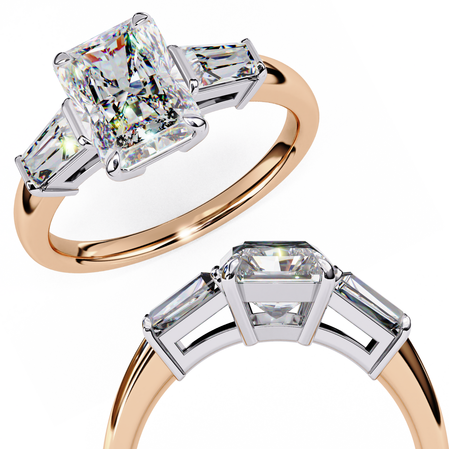 radiant éclat lab grown diamond ring