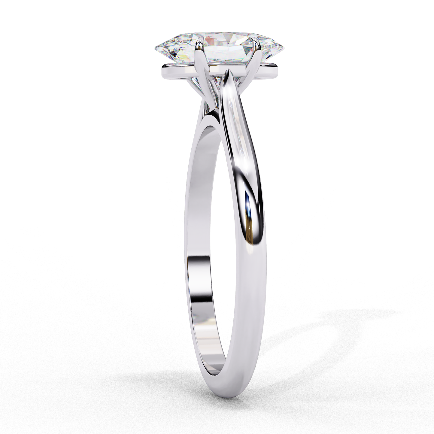 oval shape lab grown diamond solitaire ring