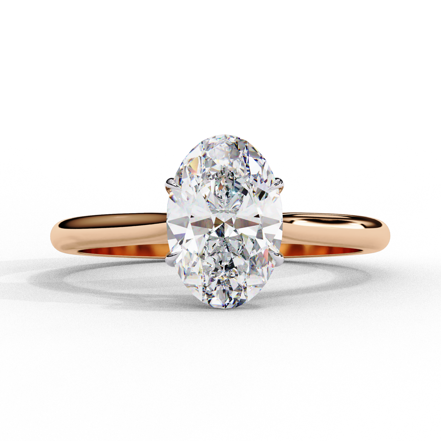 oval shape lab grown diamond solitaire ring