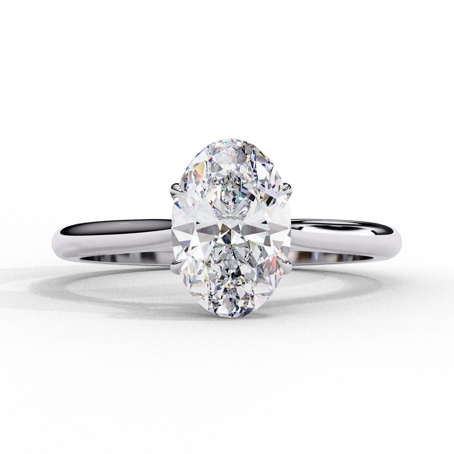 oval shape lab grown diamond solitaire ring