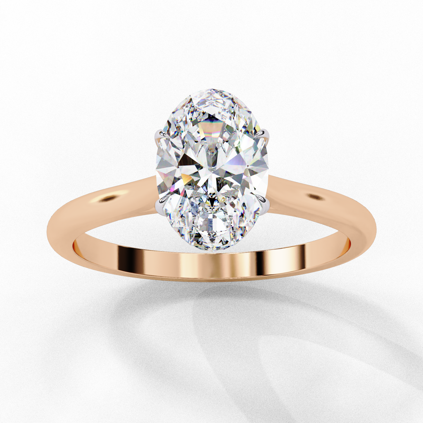 oval shape lab grown diamond solitaire ring