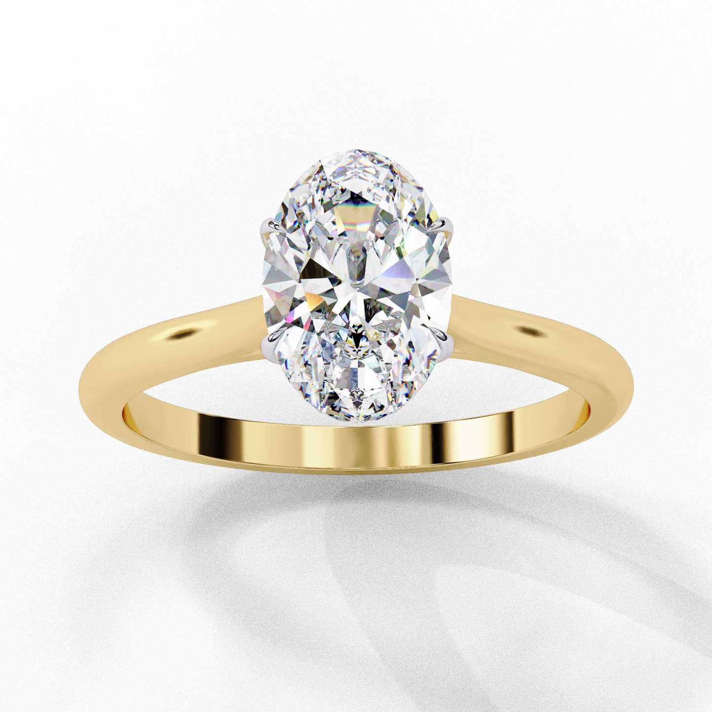 oval shape lab grown diamond solitaire ring