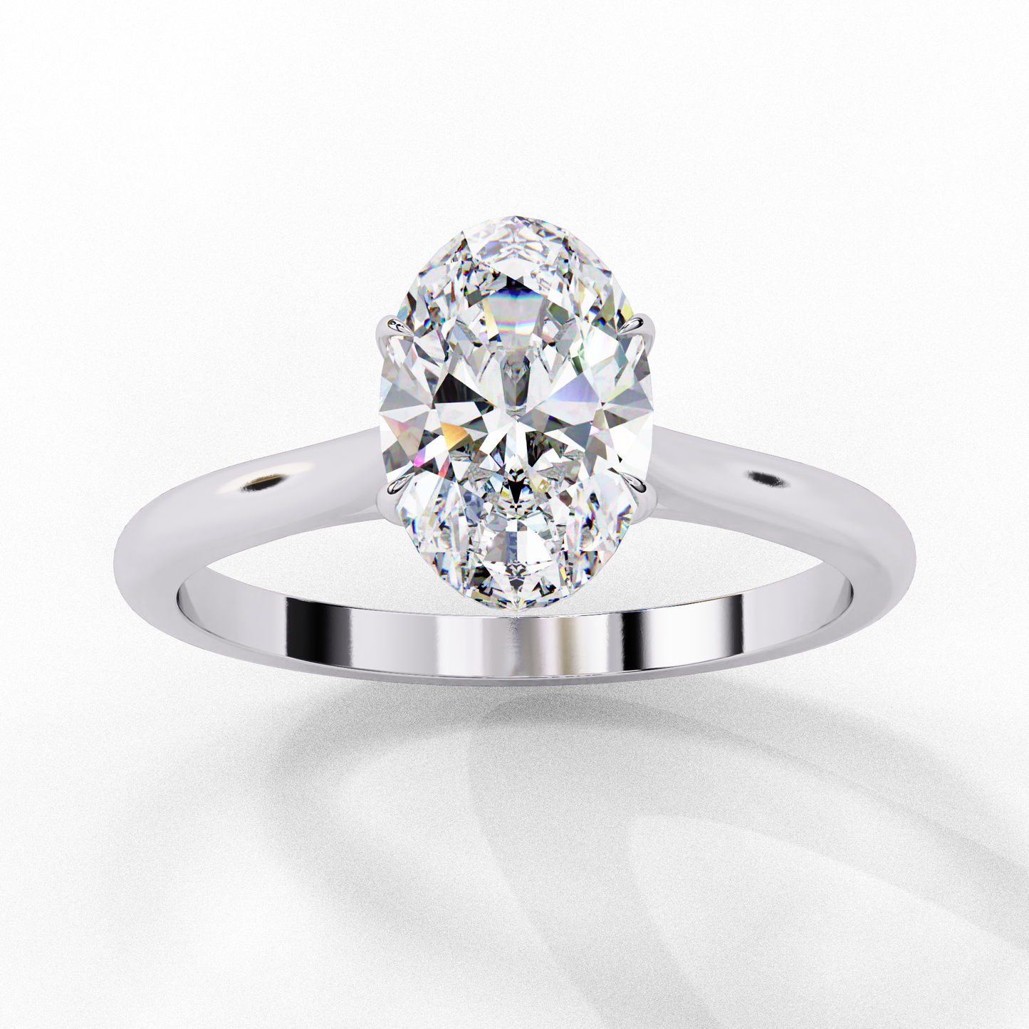 oval shape lab grown diamond solitaire ring
