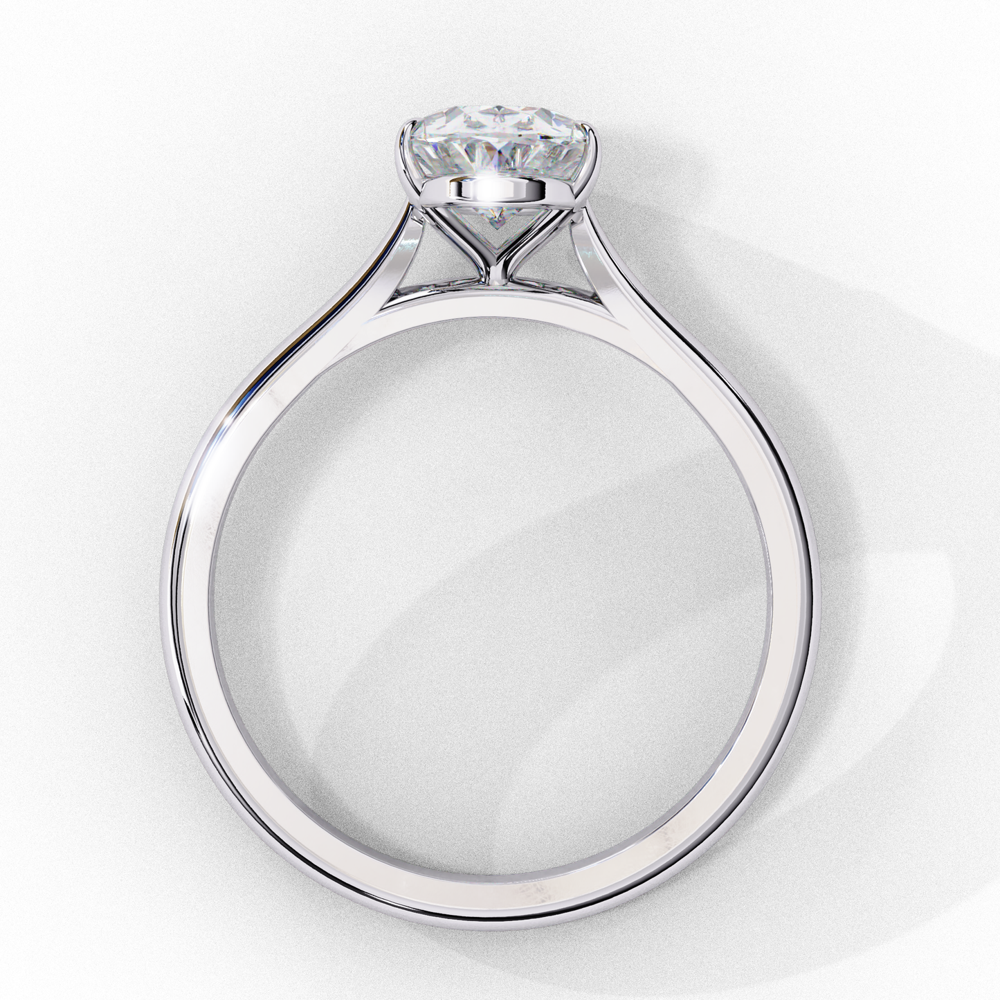 oval shape lab grown diamond solitaire ring