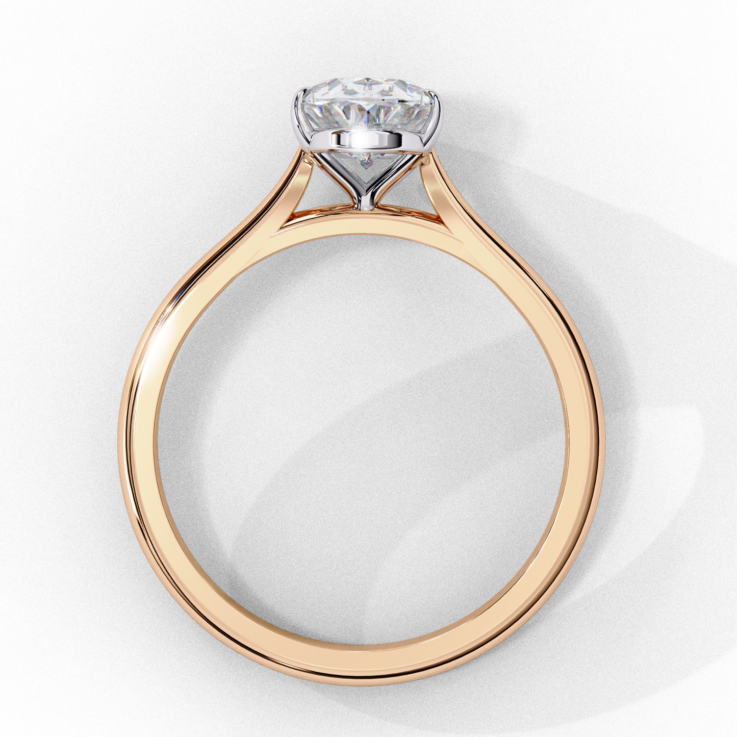 oval shape lab grown diamond solitaire ring