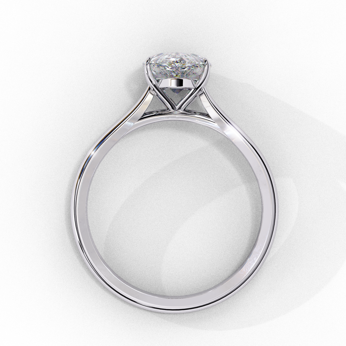 pear cut lab grown diamond ring