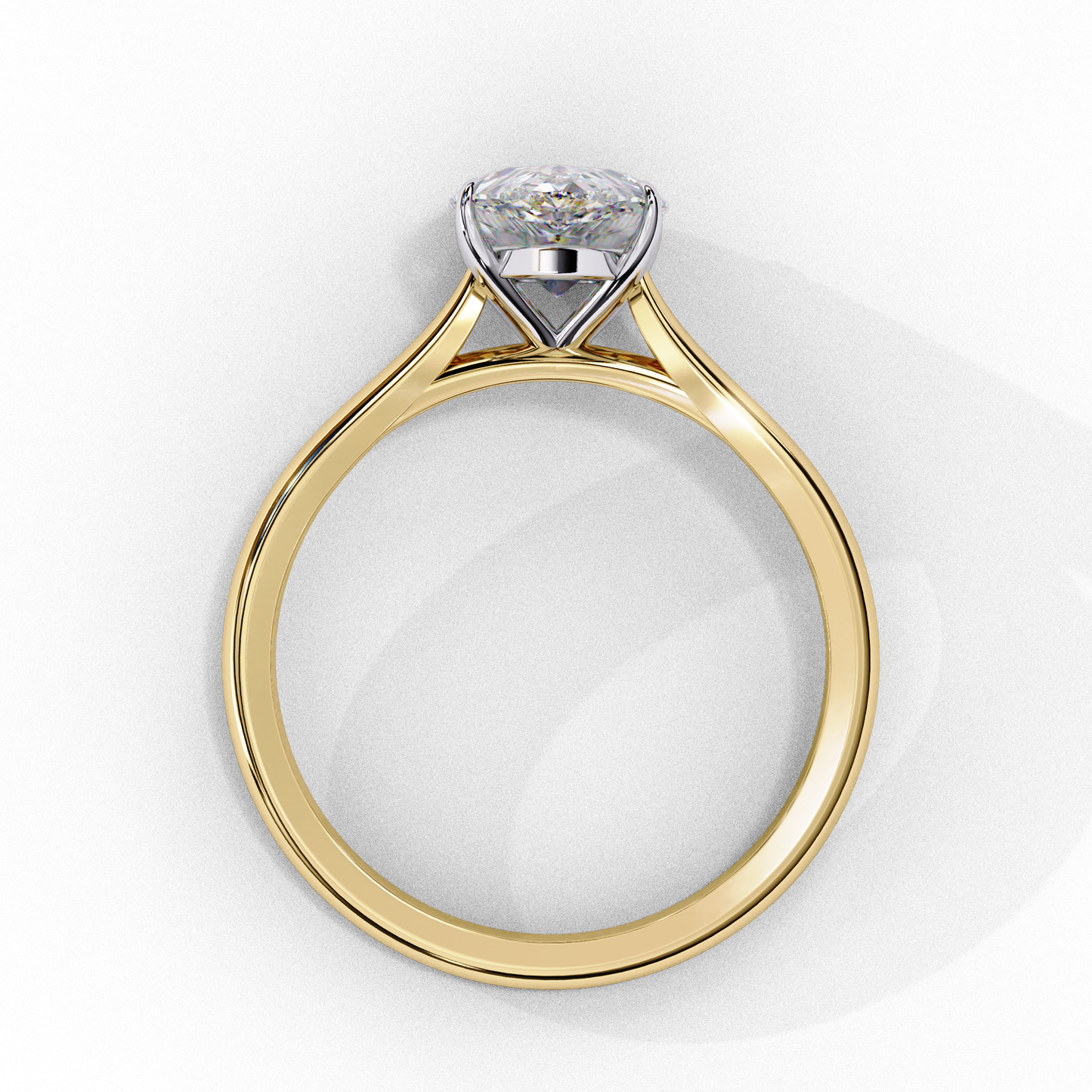 pear cut lab grown diamond ring
