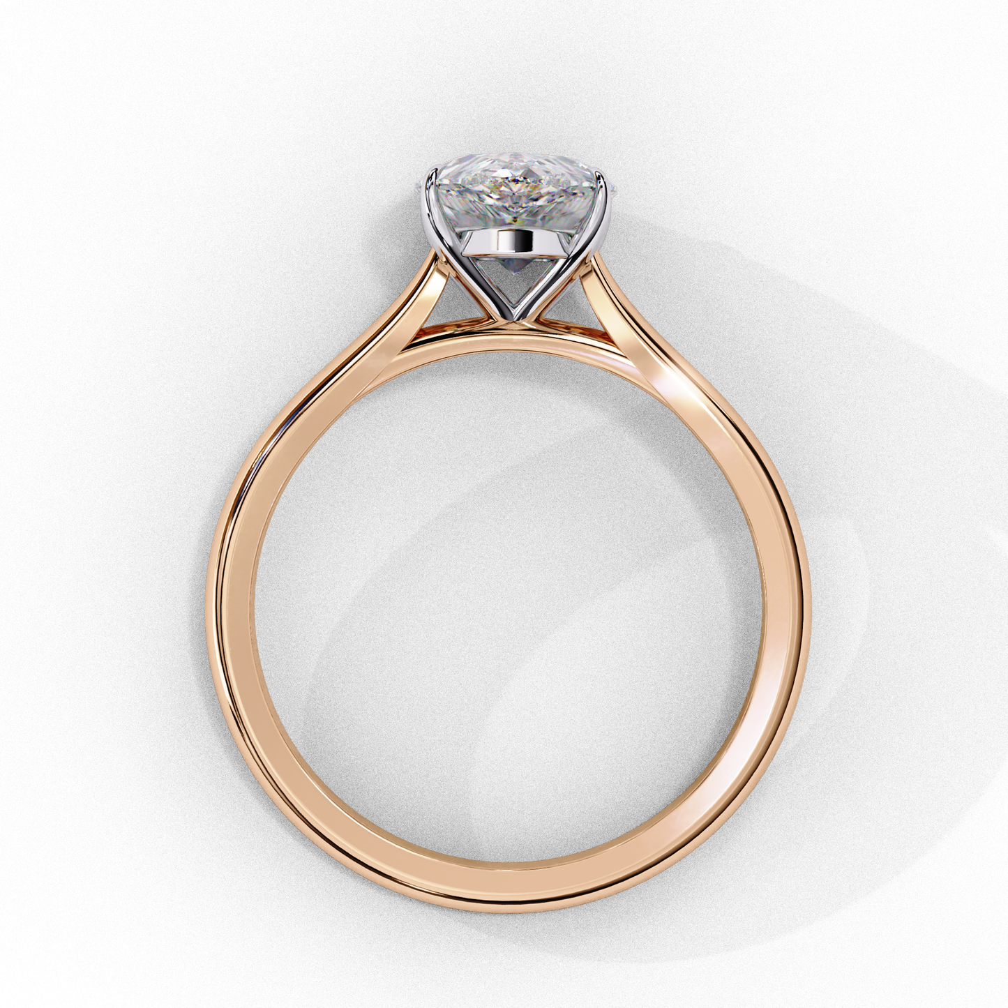 pear cut lab grown diamond ring