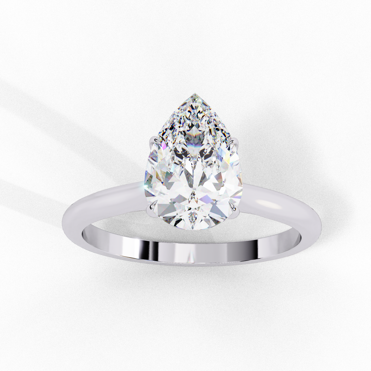 pear cut lab grown diamond ring