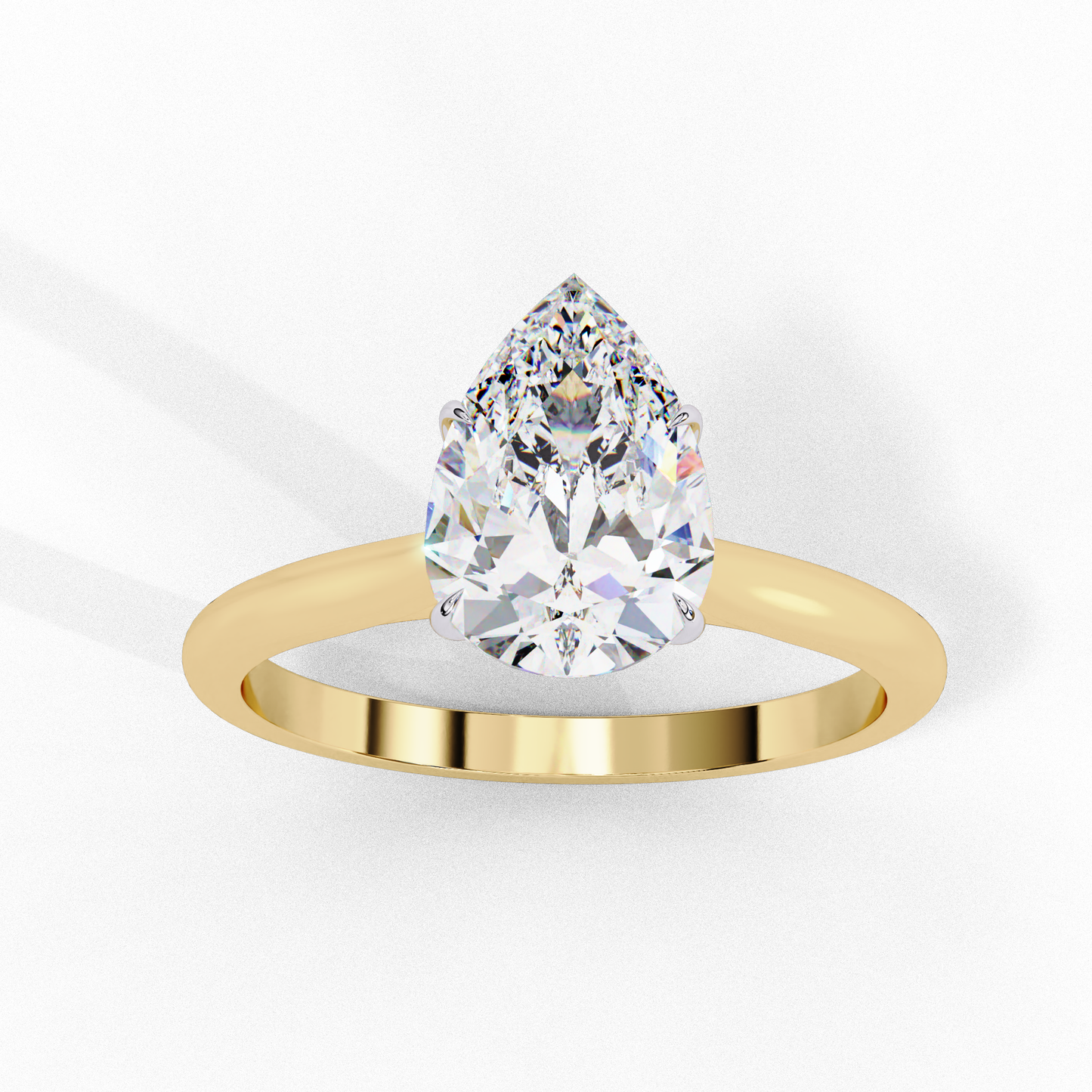 pear cut lab grown diamond ring