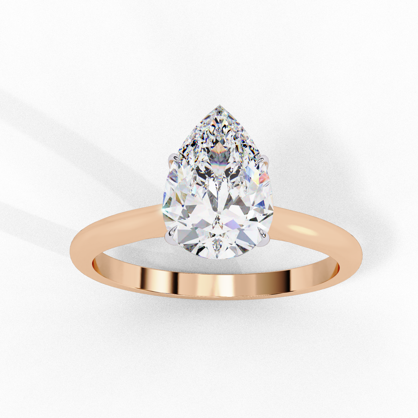 pear cut lab grown diamond ring