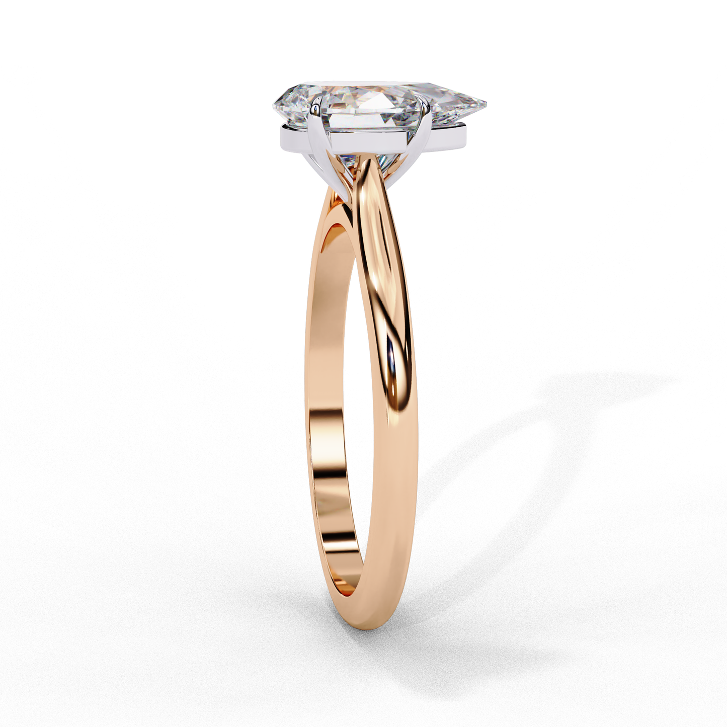 pear cut lab grown diamond ring