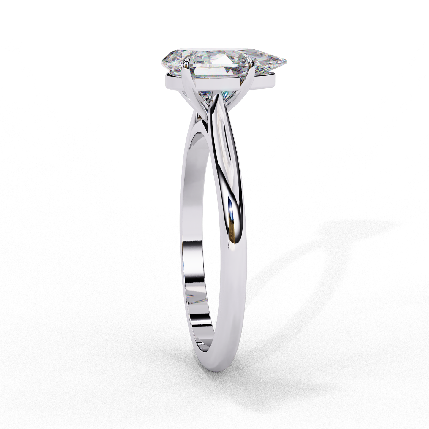 pear cut lab grown diamond ring