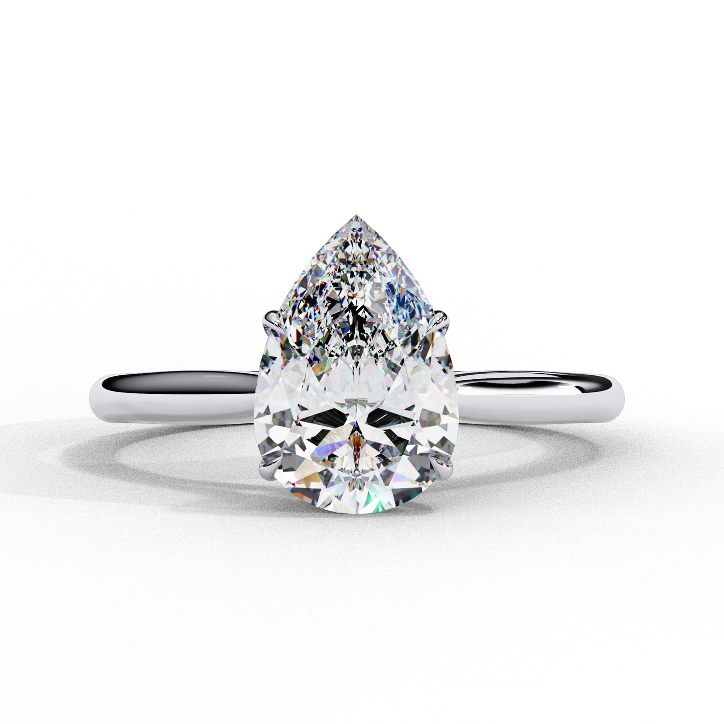 pear cut lab grown diamond ring