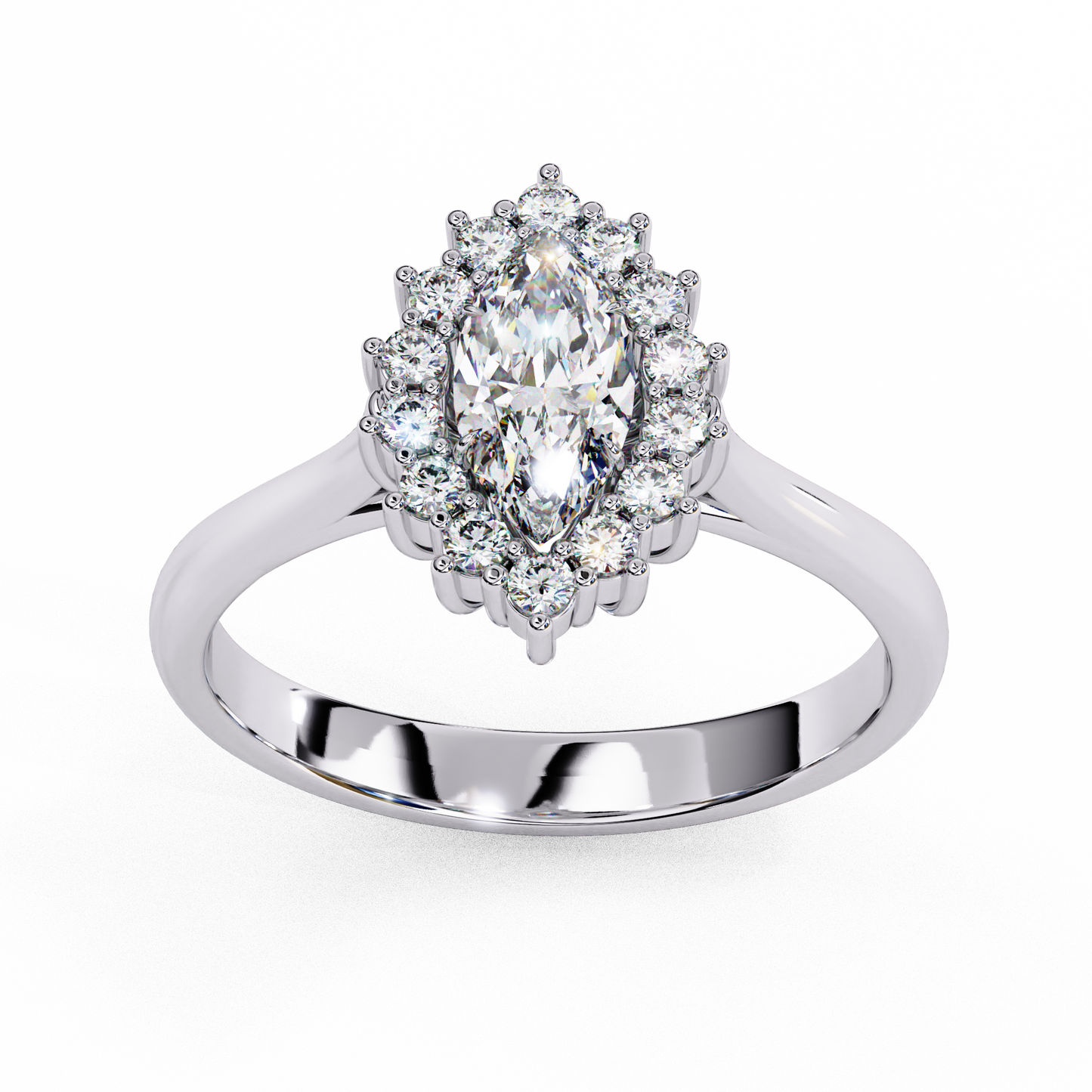 marquise lab grown diamond halo ring