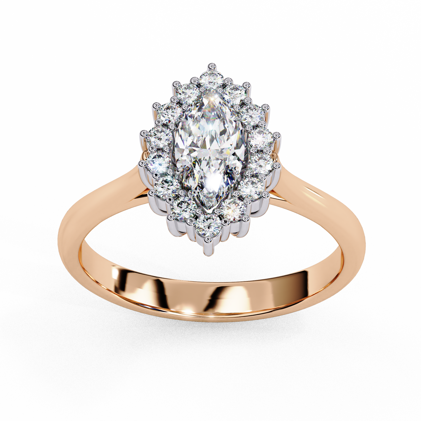 marquise lab grown diamond halo ring