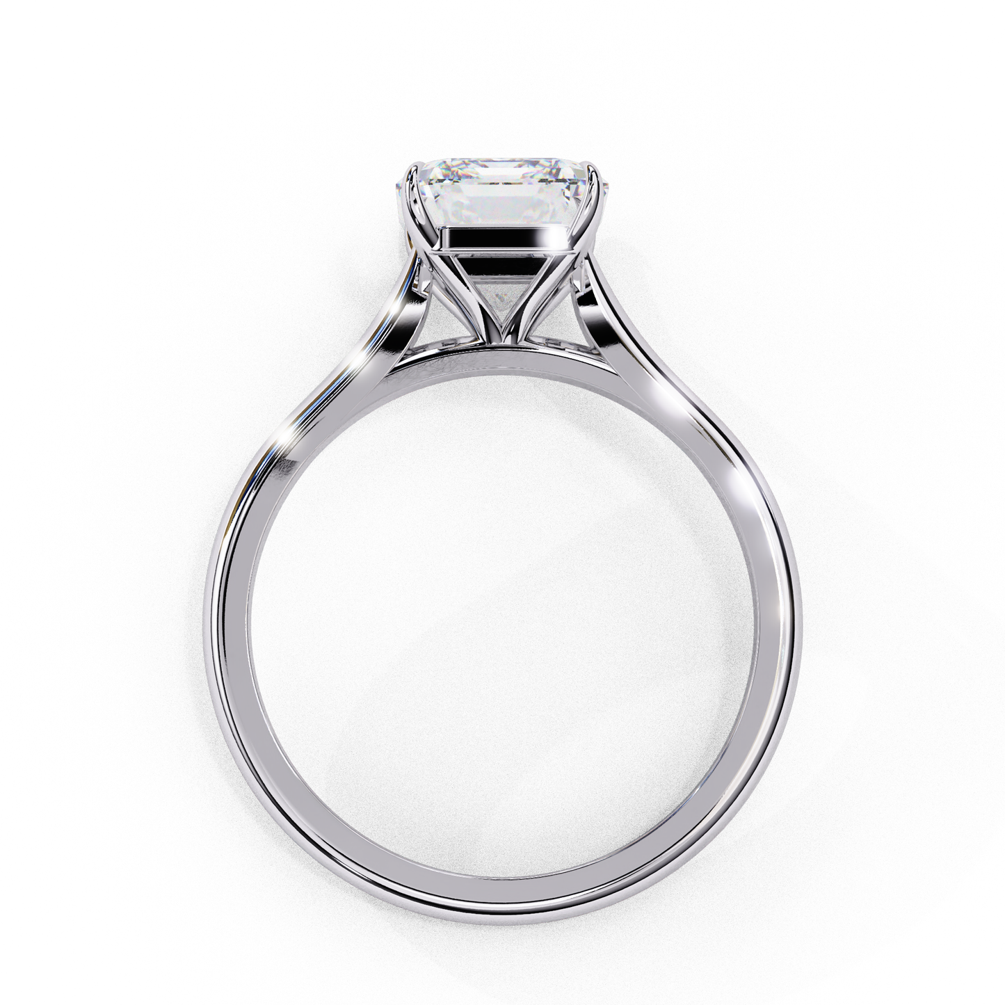 ophira lab grown diamond emerald solitaire ring