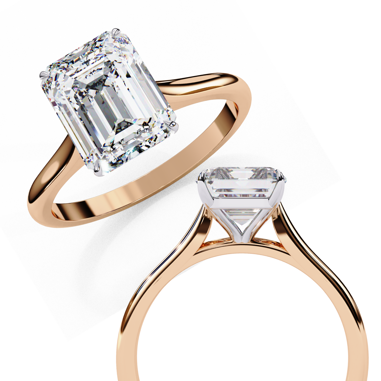 ophira lab grown diamond emerald solitaire ring