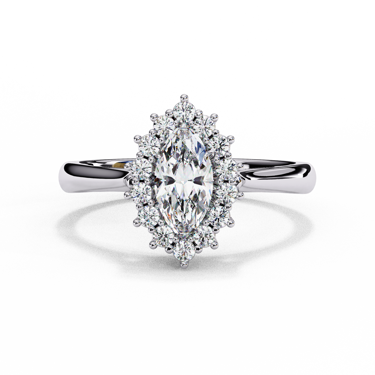 marquise lab grown diamond halo ring
