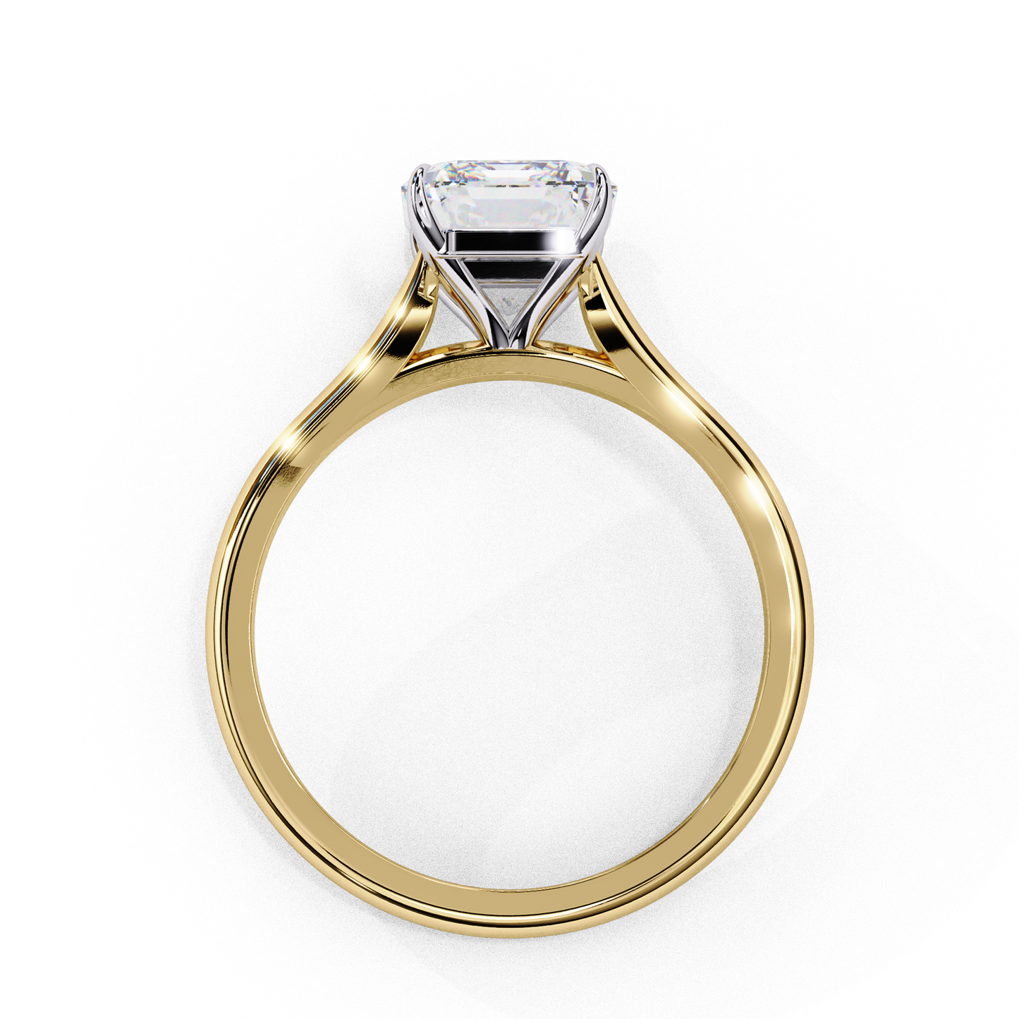 radiant shape lab grown diamond solitaire ring
