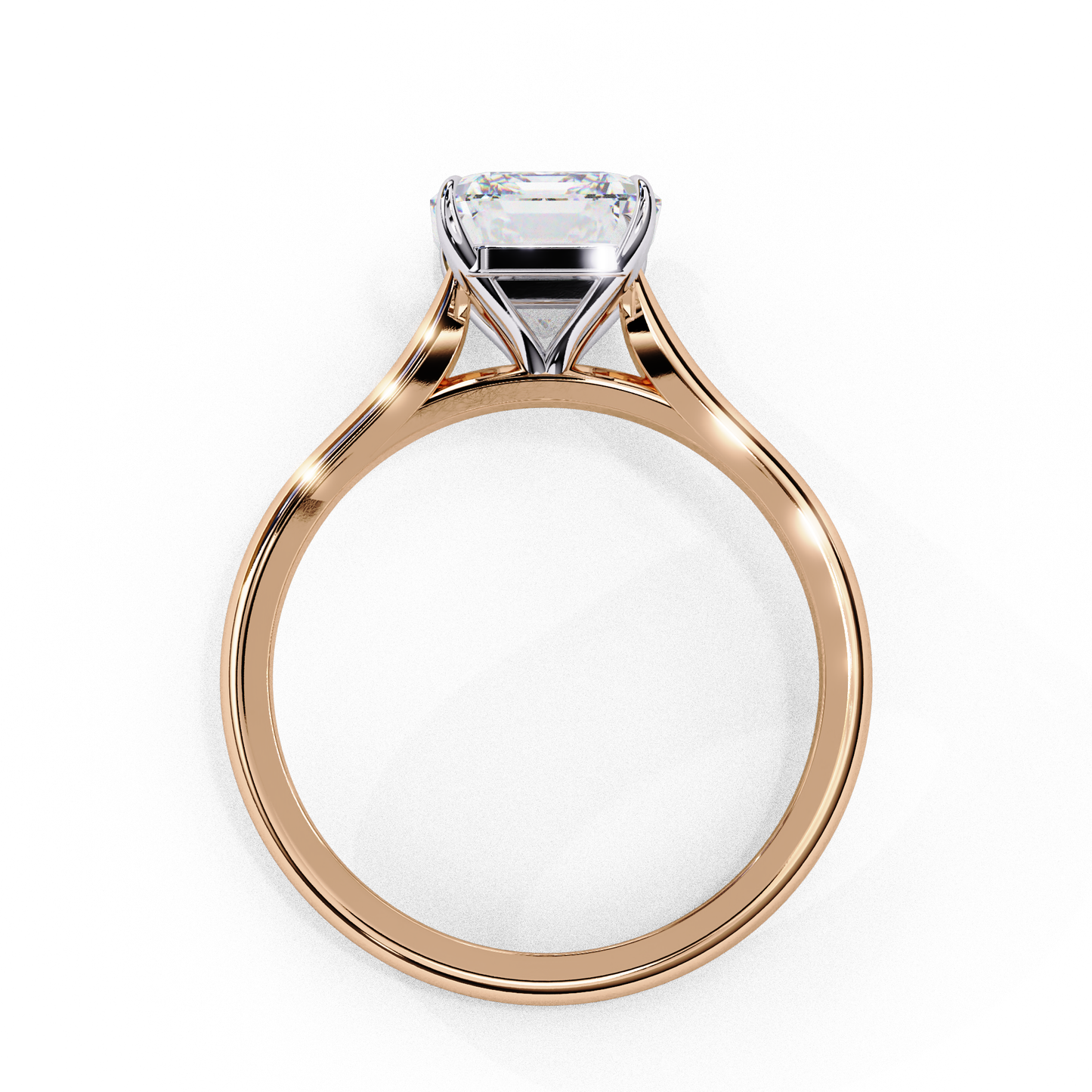 radiant shape lab grown diamond solitaire ring