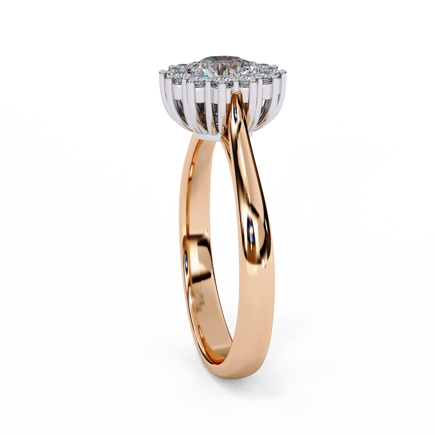 aurelia oval halo lab grown diamond ring
