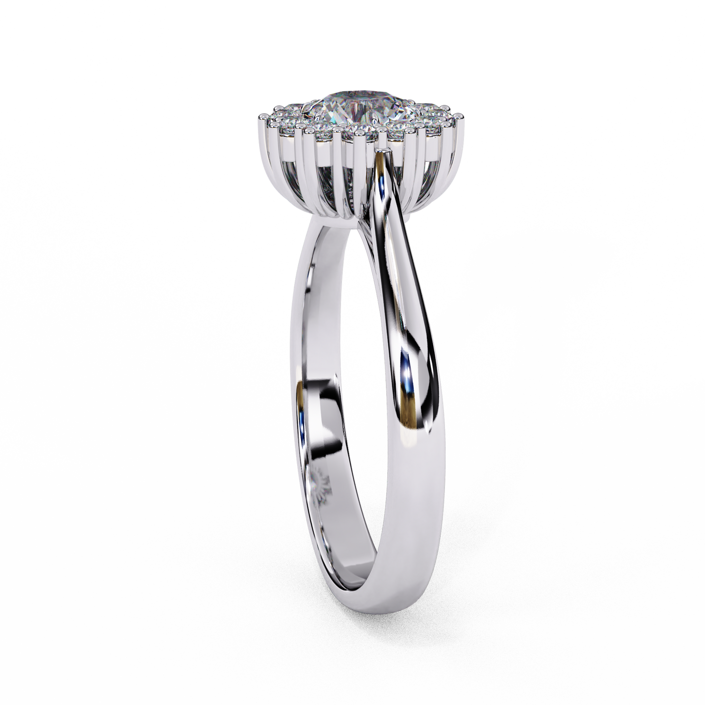 aurelia oval halo lab grown diamond ring