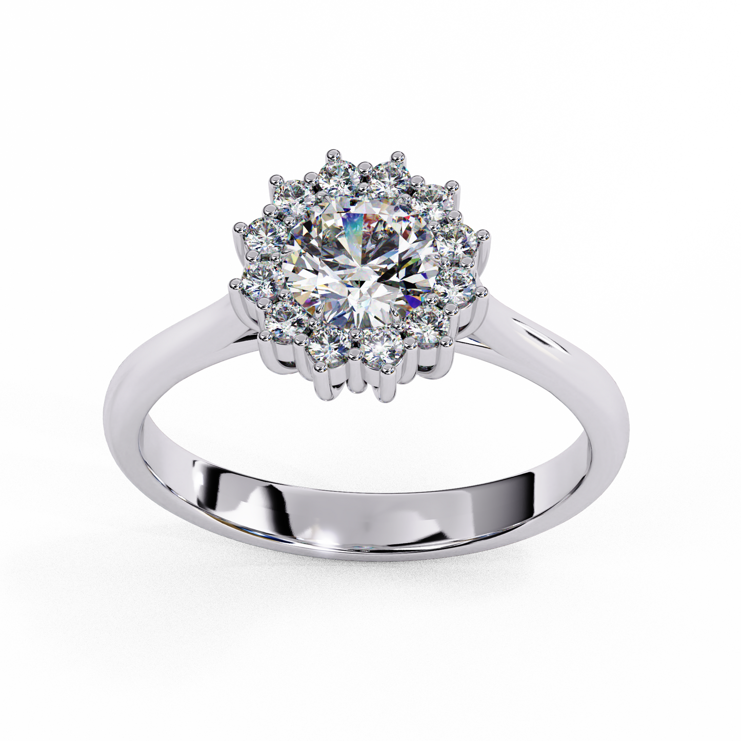 aurelia oval halo lab grown diamond ring