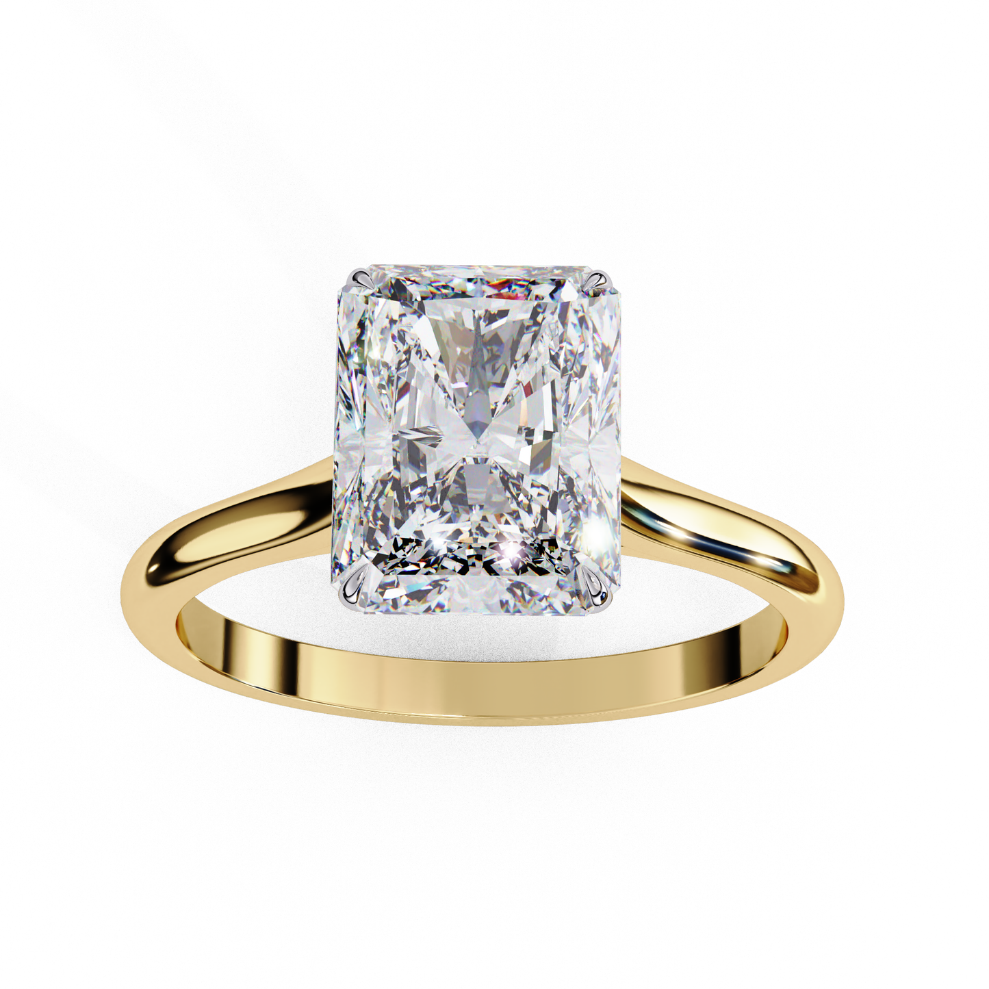 radiant shape lab grown diamond solitaire ring