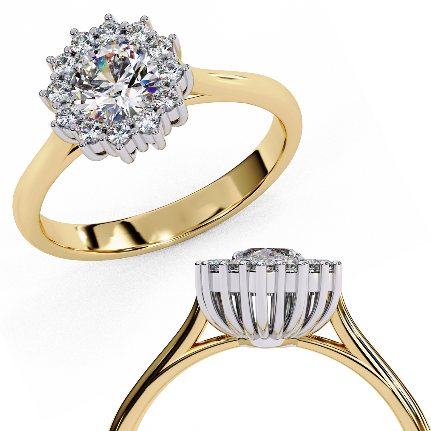 aurelia oval halo lab grown diamond ring