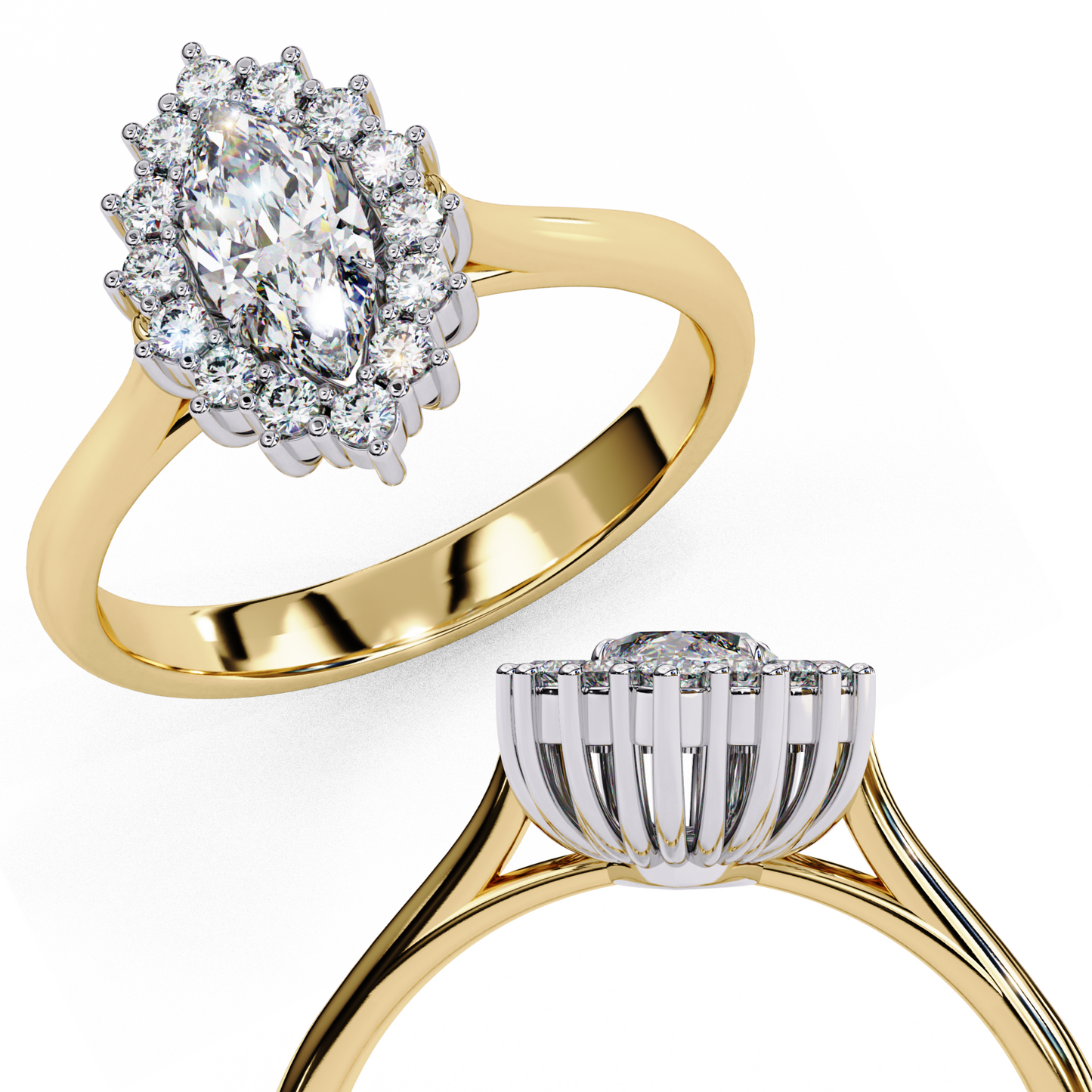 amorette heart shape halo ring