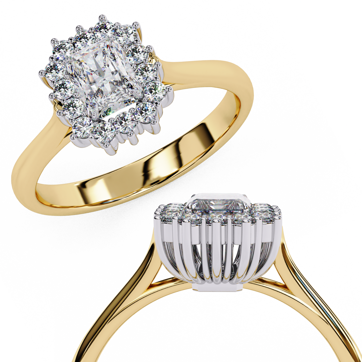 ophira round halolab grown diamond ring