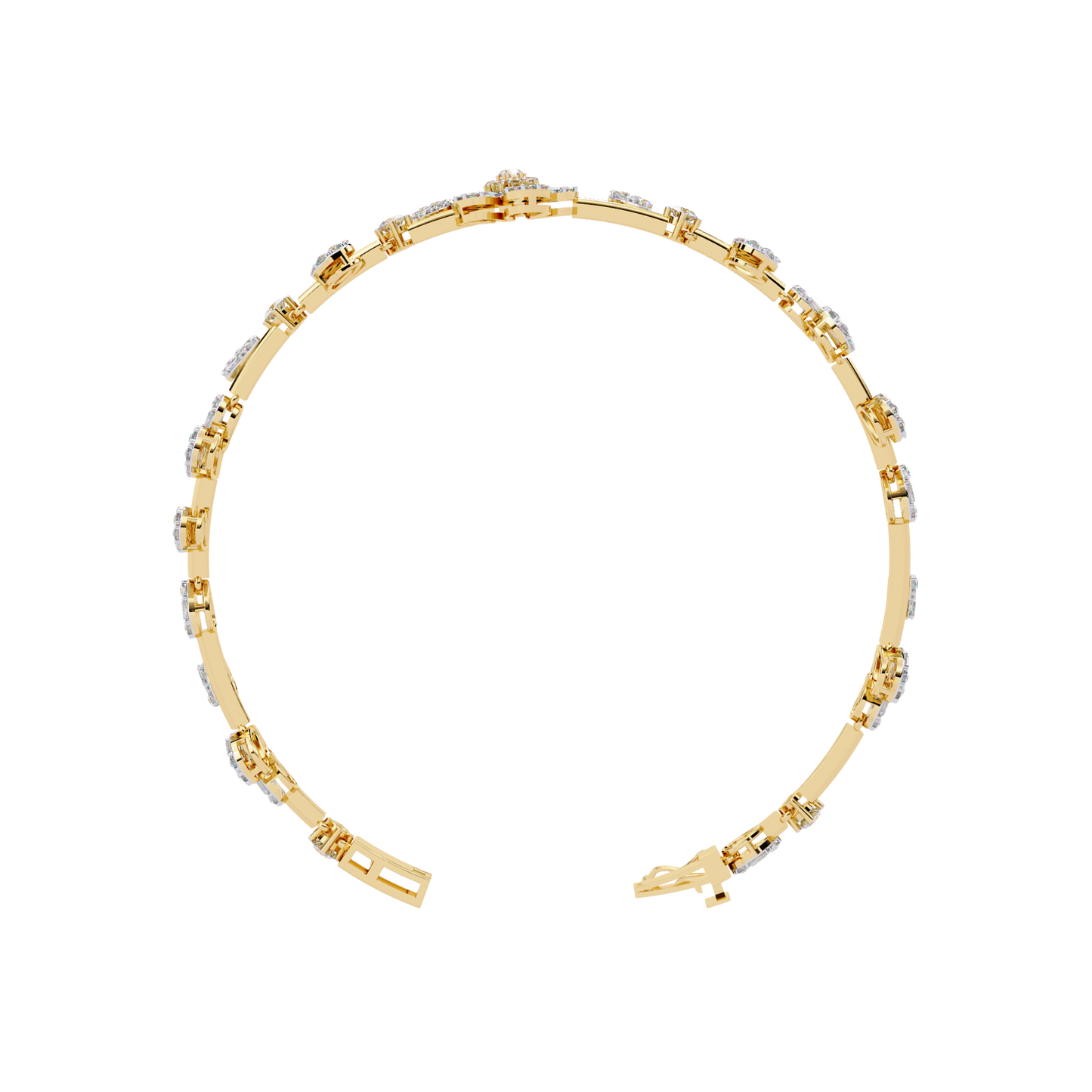 spring gala lab grown diamond flower bracelet
